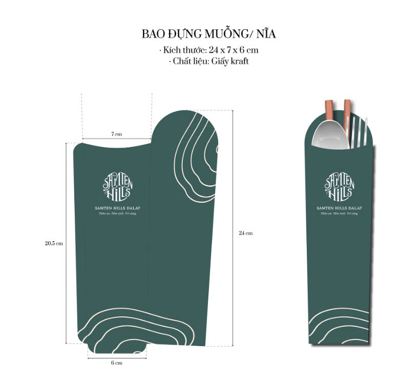 Một thiết kế bao đựng tích hợp đũa, thìa, dĩa